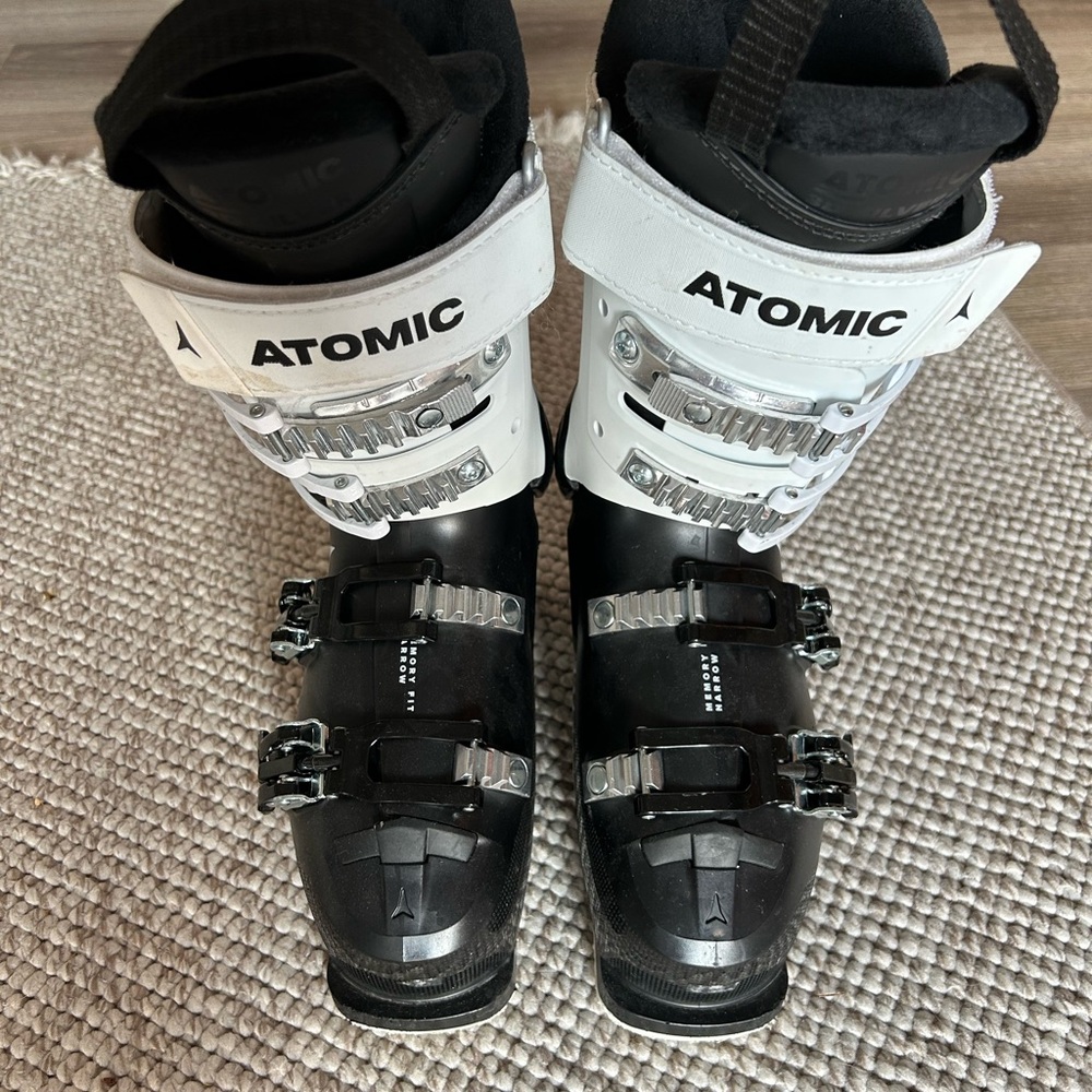 Women's Black and White Ski Boots